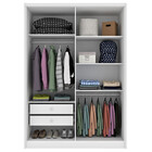 Guarda Roupa Solteiro 4 Portas 2 Gavetas - Dinamarca-neve - T