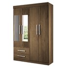 Guarda-roupa Solteiro 4 Portas 2 Gavetas E 2 Espelhos Madri E