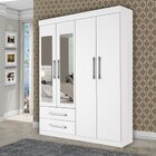 Guarda-roupa Solteiro 4 Portas 2 Gavetas E 2 Espelhos Madri E