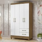 Guarda-roupa Solteiro 4 Portas 2 Gavetas E Pés Chile Naturale