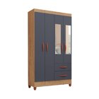 Guarda Roupa Solteiro 4 Portas 2 Gavetas Fortaleza  Canelato