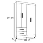 Guarda Roupa Solteiro 4 Portas 2 Gavetas Honduras - Móveis Le