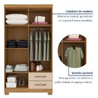 Guarda-roupa Solteiro 4 Portas 2 Gavetas Itapema Carvalho Ame