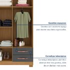 Guarda-roupa Solteiro 4 Portas 2 Gavetas Itapema Carvalho Ame