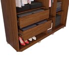 Guarda Roupa Solteiro 4 Portas 2 Gavetas Liz Havana/off White