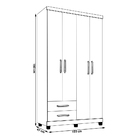 Guarda Roupa Solteiro 4 Portas 2 Gavetas Louise Branco - Mont