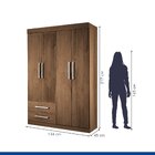Guarda-roupa Solteiro 4 Portas 2 Gavetas Madri Espresso Móvei