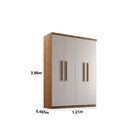 Guarda-roupa Solteiro 4 Portas 2 Gavetas Mdf Dinamarca Imbuia