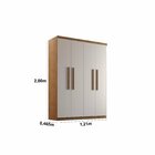 Guarda-roupa Solteiro 4 Portas 2 Gavetas Mdf Dinamarca Imbuia