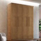 Guarda-roupa Solteiro 4 Portas 2 Gavetas Mdf Dinamarca Imbuia