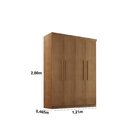 Guarda-roupa Solteiro 4 Portas 2 Gavetas Mdf Dinamarca Imbuia