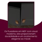 Guarda Roupa Solteiro 4 Portas 2 Gavetas Mdf Petra  Imbuia/gr