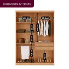 Guarda Roupa Solteiro 4 Portas 2 Gavetas Mdf Petra Imbuia