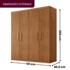 Guarda Roupa Solteiro 4 Portas 2 Gavetas Mdf Petra Imbuia
