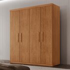 Guarda Roupa Solteiro 4 Portas 2 Gavetas Mdf Petra Imbuia