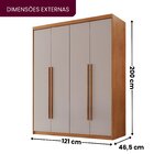 Guarda Roupa Solteiro 4 Portas 2 Gavetas Mdf Veracruz Natural