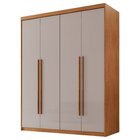 Guarda Roupa Solteiro 4 Portas 2 Gavetas Mdf Veracruz Natural