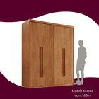 Guarda Roupa Solteiro 4 Portas 2 Gavetas Mdf Veracruz Natural