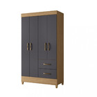 Guarda Roupa Solteiro 4 Portas 2 Gavetas Mobi Albatroz