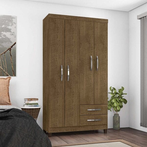 Guarda-roupa Solteiro 4 Portas 2 Gavetas Modena Incorplac Mal