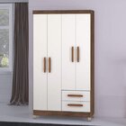 Guarda-roupa Solteiro 4 Portas 2 Gavetas Modena Incorplac Tek