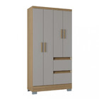Guarda Roupa Solteiro 4 Portas 2 Gavetas Nápoles Poquema