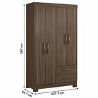 Guarda-roupa Solteiro 4 Portas 2 Gavetas Nogal Trend Nt5005 -