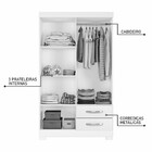 Guarda Roupa Solteiro 4 Portas 2 Gavetas Nt5005 Notável Móveis