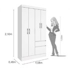 Guarda-roupa Solteiro 4 Portas 2 Gavetas Oregon Tcil Móveis B