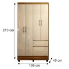 Guarda Roupa Solteiro 4 Portas 2 Gavetas Oregon Tcil Móveis I