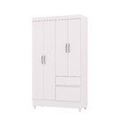 Guarda-roupa Solteiro 4 Portas 2 Gavetas Panama Branco