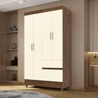 Guarda-roupa Solteiro 4 Portas 2 Gavetas Panama Imbuia/champa