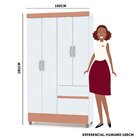 Guarda-roupa Solteiro 4 Portas 2 Gavetas Panama Imbuia Rustico