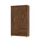 Guarda-roupa Solteiro 4 Portas 2 Gavetas Panama Imbuia Rustico