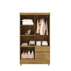 Guarda-roupa Solteiro 4 Portas 2 Gavetas Panama Nature