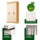 Guarda Roupa Solteiro 4 Portas 2 Gavetas Papoulas Acp Móveis