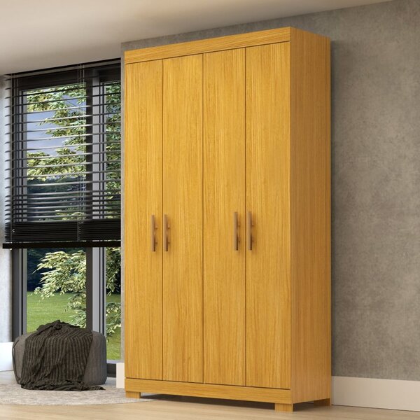 Guarda Roupa Solteiro 4 Portas 2 Gavetas Papoulas Acp Móveis