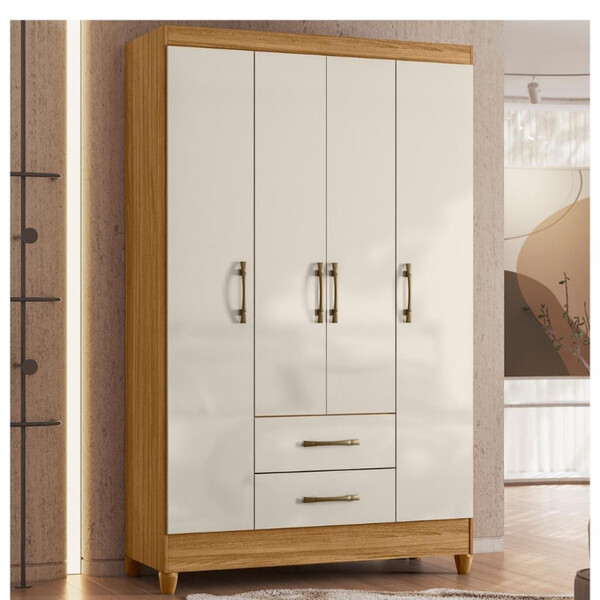 Guarda Roupa Solteiro 4 Portas 2 Gavetas Paraty Moval