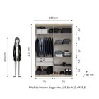 Guarda Roupa Solteiro 4 Portas 2 Gavetas Paris  Cedro