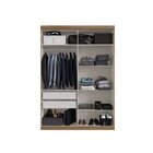 Guarda Roupa Solteiro 4 Portas 2 Gavetas Paris  Nogueira/off