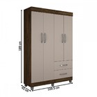 Guarda Roupa Solteiro 4 Portas 2 Gavetas Paris Chf Móveis