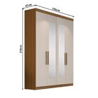 Guarda-roupa Solteiro 4 Portas 2 Gavetas Paris Com Espelho Ca