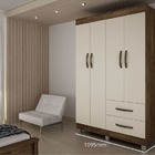 Guarda-roupa Solteiro 4 Portas 2 Gavetas - Paris-imbuia/off W