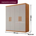 Guarda Roupa Solteiro 4 Portas 2 Gavetas Petra Imbuia/off Whi