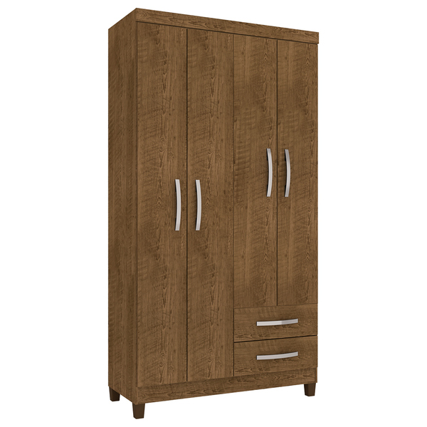 Guarda Roupa Solteiro 4 Portas 2 Gavetas Porto Belo Malbec Cl