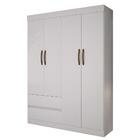Guarda Roupa Solteiro 4 Portas 2 Gavetas Porto Salleto Branco