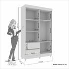 Guarda Roupa Solteiro 4 Portas 2 Gavetas Porto Salleto Branco