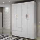 Guarda Roupa Solteiro 4 Portas 2 Gavetas Porto Salleto Branco