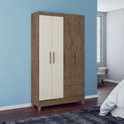 Guarda Roupa Solteiro 4 Portas 2 Gavetas Real Light Mocaccino
