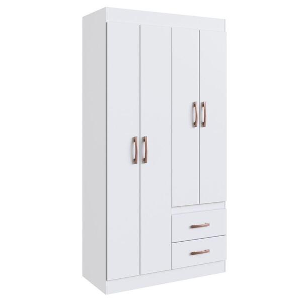 Guarda Roupa Solteiro 4 Portas 2 Gavetas Rosário Doripel Bran